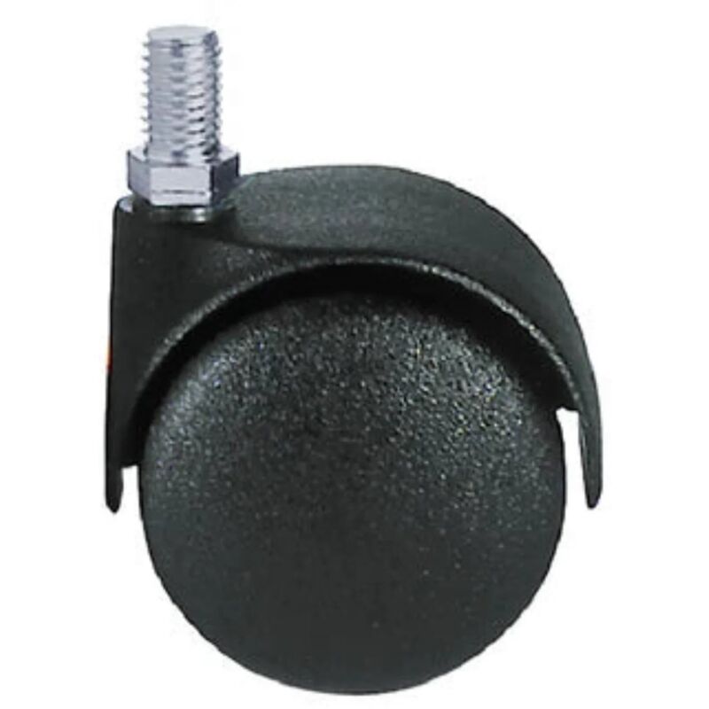 foto del prodotto dfl ruota per mobili con perno filettato e supporto in polipropilene e rotante 40 mm con perno filettato da 8 mm