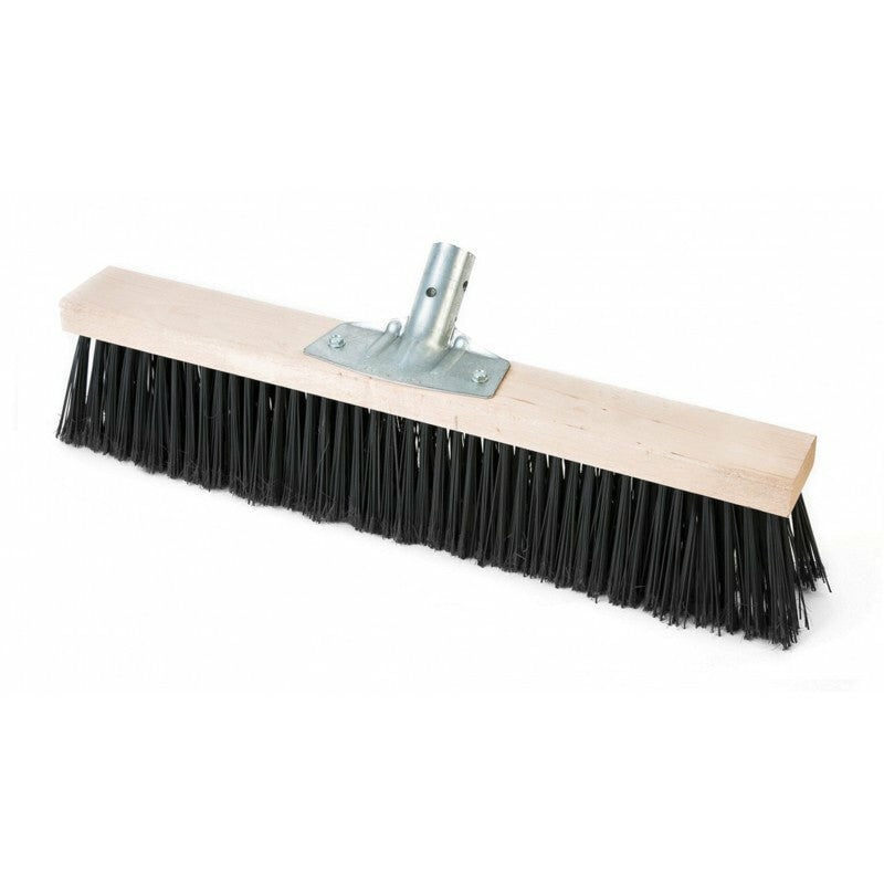 foto del prodotto dfl scopa industriale con supporto in legno e setole piumate in fibra sintetica nera 80 cm