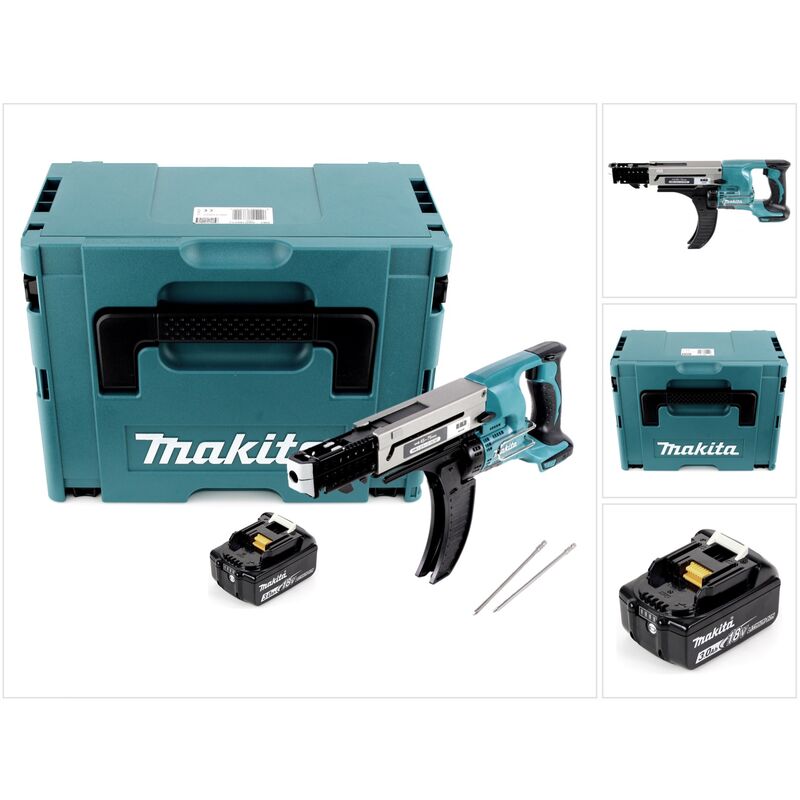 foto del prodotto dfr 750 f1j avvitatore a batteria con alimentatore automatico 18v 45 75mm 1x batteria 3,0ah valigetta makpac senza caricabatterie makita