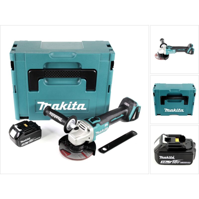 foto del prodotto dga 504 f1j 18 v smerigliatrice angolare brushless a batteria 125 mm in valigetta makpac 1x batteria 3,0 ah senza caricatore makita