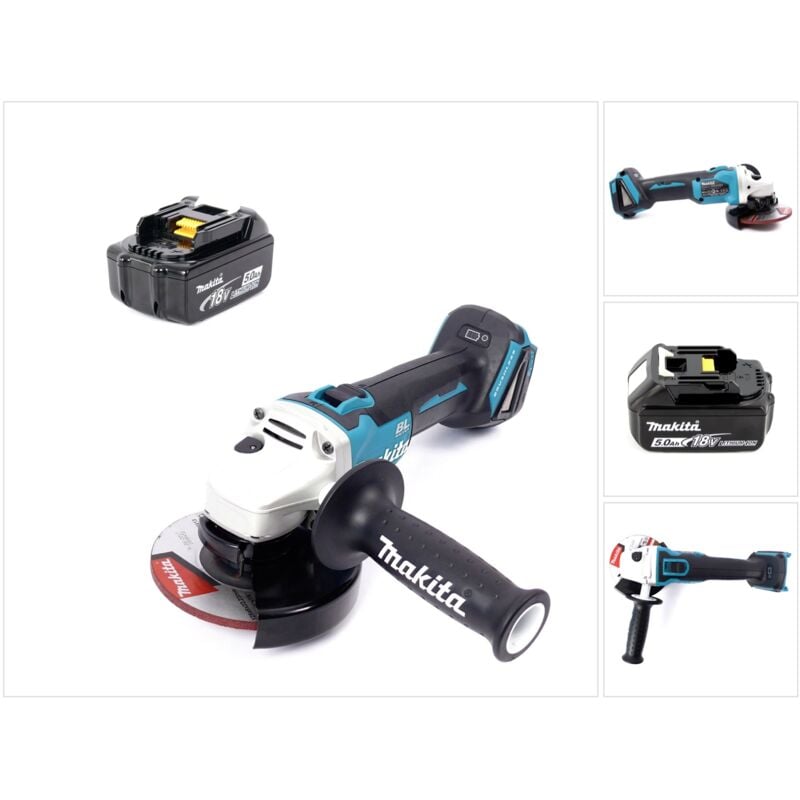 foto del prodotto dga 504 t1 18 v smerigliatrice angolare brushless a batteria 125 mm 1x batteria 5,0 ah senza caricatore makita