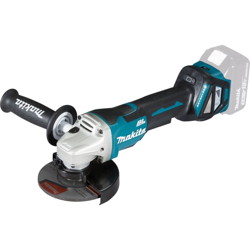 foto del prodotto dga515 smerigliatrice angolare a batteria 125 mm senza batteria 18 v makita