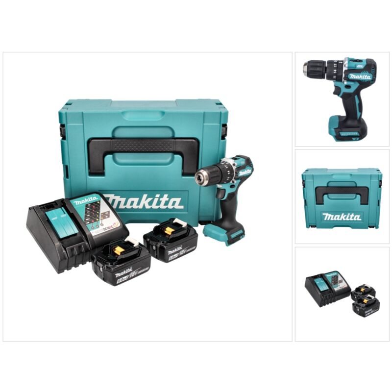foto del prodotto dhp 487 rgj 18 v 40 nm brushless cordless drill + 2x 6.0 ah batterie + caricabatterie + makpac - makita