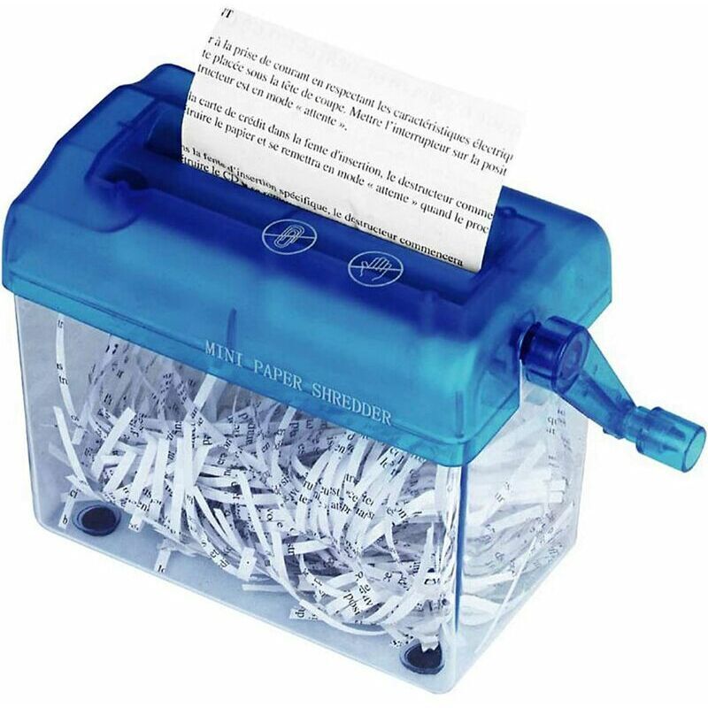 foto del prodotto di documenti a6 mini distruggi documenti manuale portatile distruggidocumenti a mano con taglio dritto, ufficio, lettere di famiglia, fatture,