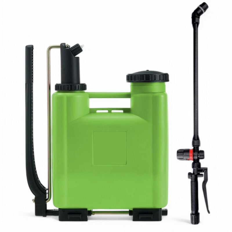 foto del prodotto di martino pompa irroratrice a spalla zaino 12 lt. verde con avviamento manuale e regolatore di pressione e pompante in resina garden