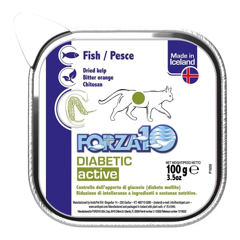foto del prodotto diabetic actiwet per gatto con pesce da 100g forza10