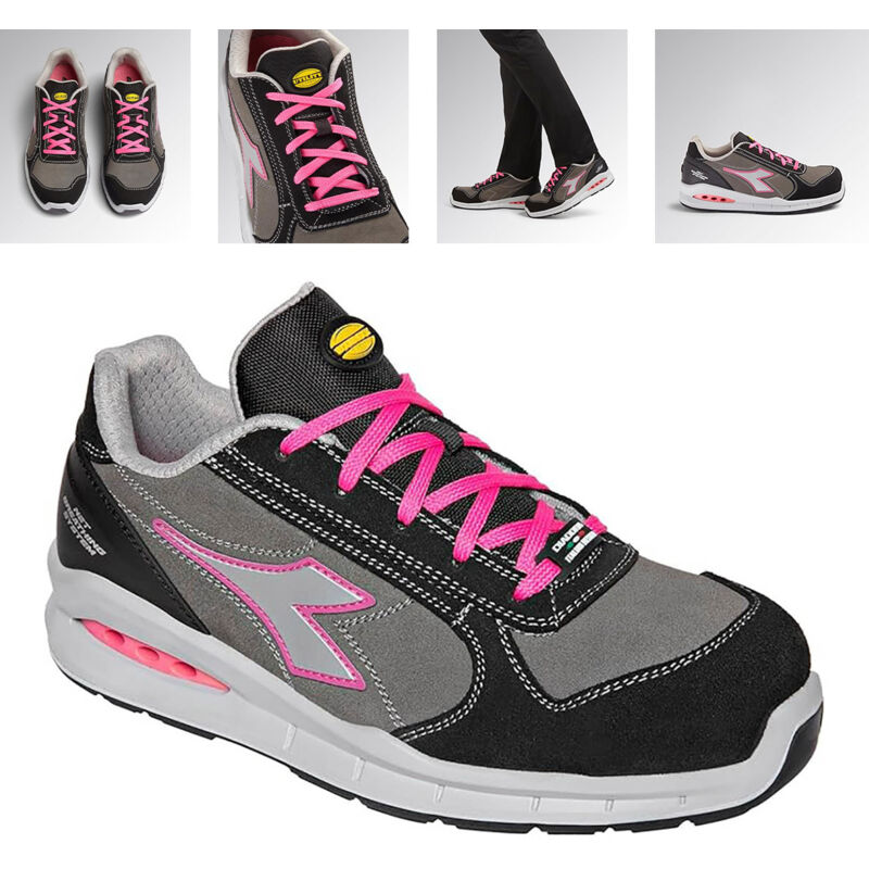 foto del prodotto diadora utility run net airbox low s3 src perla fum argento rosa scarpe antinfortunistiche scarpa da lavoro donna d0447 39
