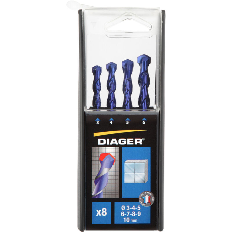 foto del prodotto diager - set di 8 punte ceramik - 3 4 5 6 7 8 9 10 mm - 239b