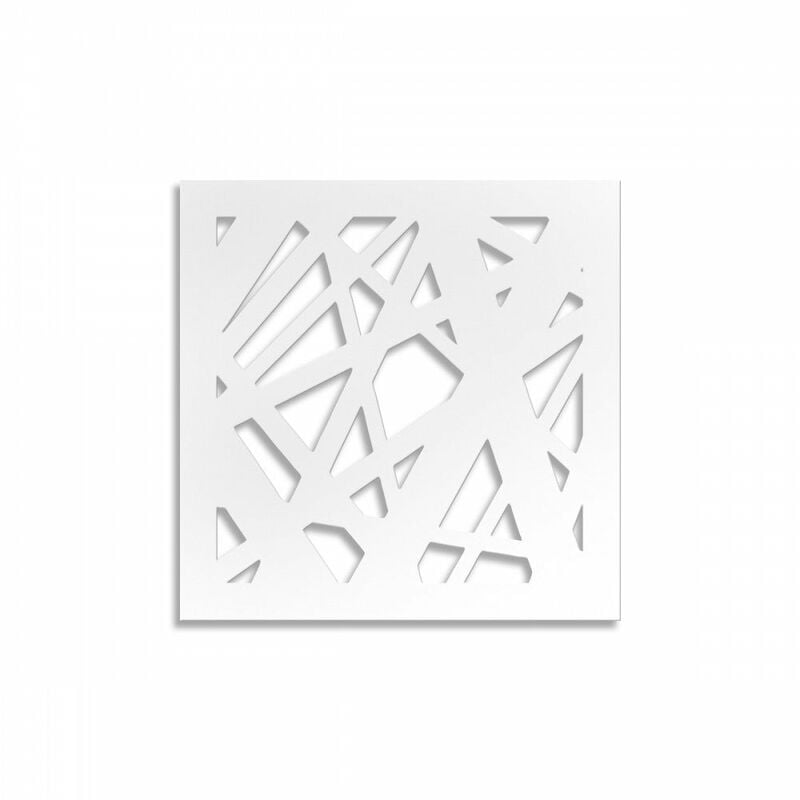 foto del prodotto diagonal large pannello traforato in pvc 10mm spessore colore bianco misura 48x48 cm