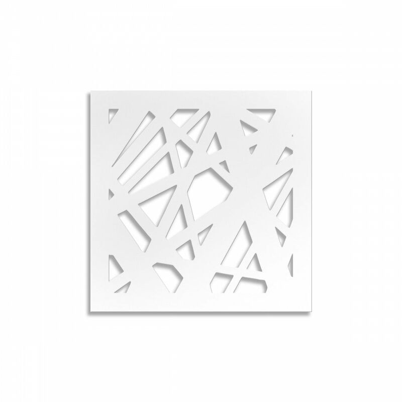 foto del prodotto diagonal large pannello traforato in pvc 10mm spessore colore bianco misura 73x73 cm