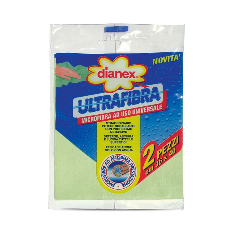 foto del prodotto dianex ultrafibra panno microfibra ad uso universale 1 confezione 2 pezzi 36 x 40 cm