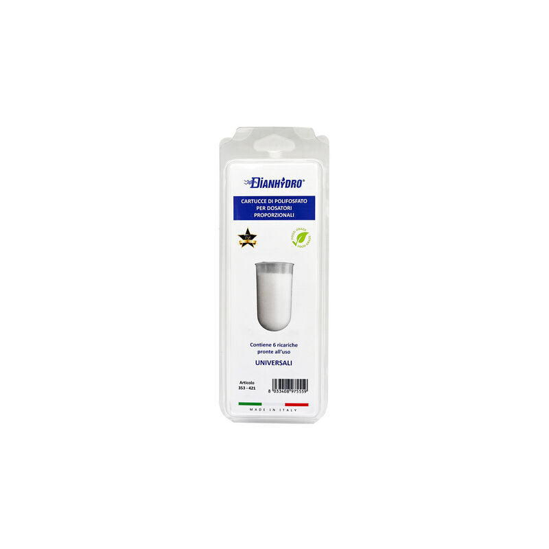 foto del prodotto dianhydro 6 pz cartucce di polifosfato per dosatori conf. 6 pz da 80 g cad dh