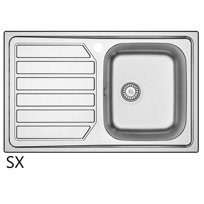 foto del prodotto dianhydro lavello incasso acciaio inox mod. ls04 cm 80x50 con gocciolatoio sx