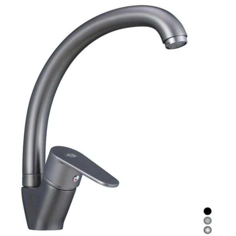 foto del prodotto dianhydro miscelatore monocomando lavello canna alta serie lizzy nero opaco