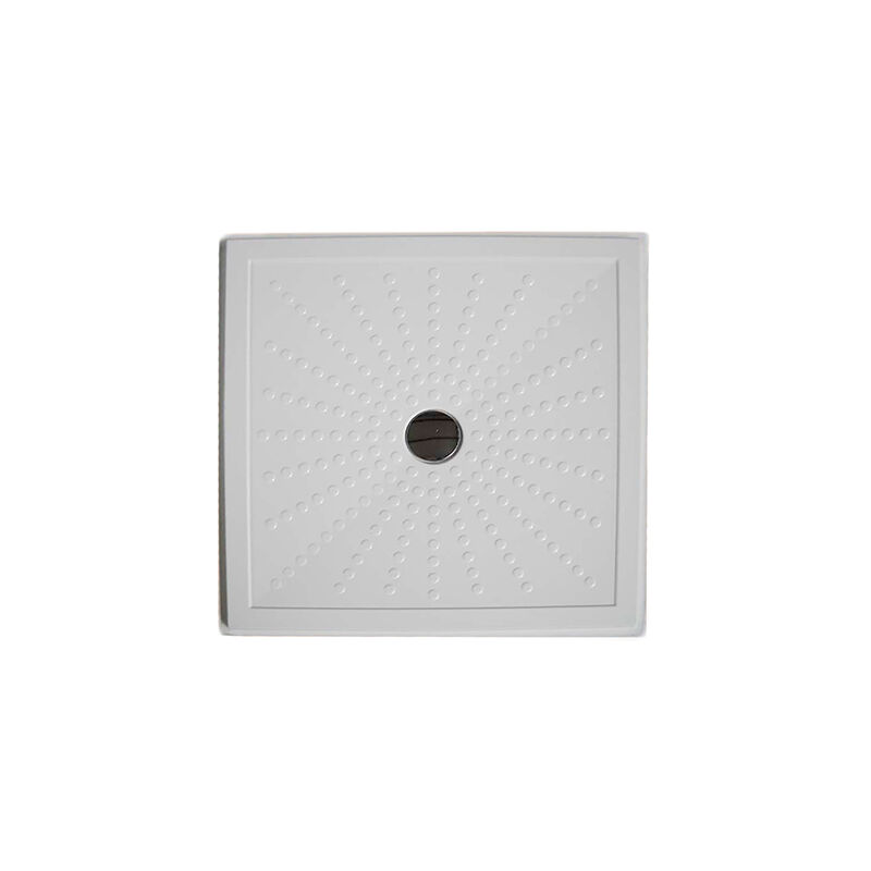 foto del prodotto dianhydro piatto doccia filo pavimento in vetro resina con piletta 80 x 80 dh