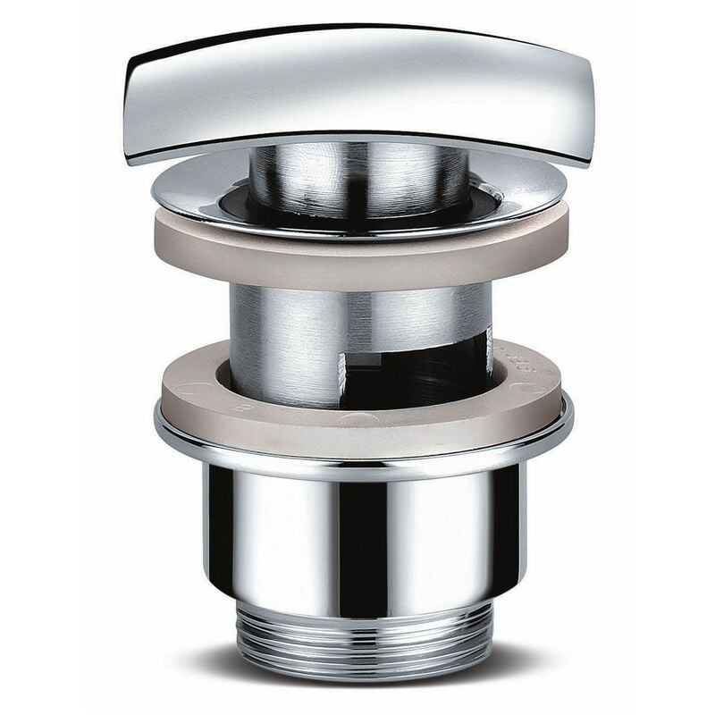 foto del prodotto dianhydro piletta lavabo click clack tappo quadro con troppo pieno 1 1 4