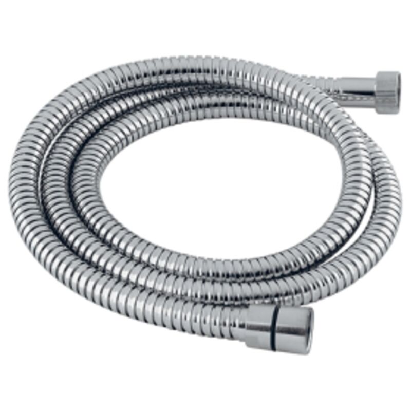 foto del prodotto dianhydro tubo flessibile per doccia in ottone cromo a doppia aggraffatura 150 cm attacco 1 2 m incluso raccordo o ring e calotta