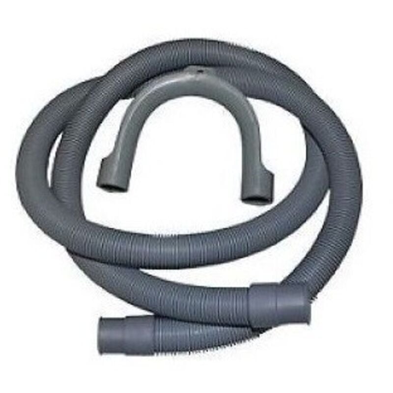 foto del prodotto dianhydro tubo scarico flessibile lavatrice lavatoio acqua mt 2 200cm con curvetta grigio