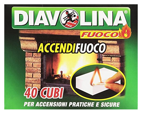 foto del prodotto diavolina - accendi fuoco per accensioni pratiche e sicure - 40 cubi