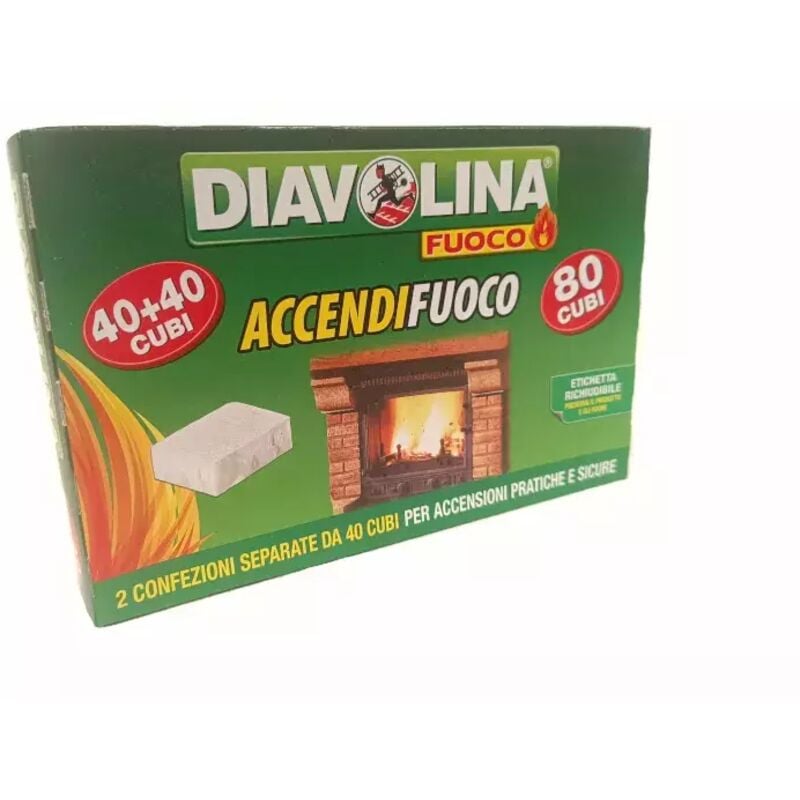 foto del prodotto diavolina accendifuoco 80 cubi facco pratico e sicuro per caminetti e barbecue