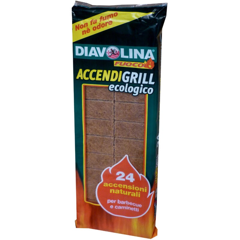 foto del prodotto diavolina accendigrill ecologica 24 cubetti accendifuoco per barbecue e camini