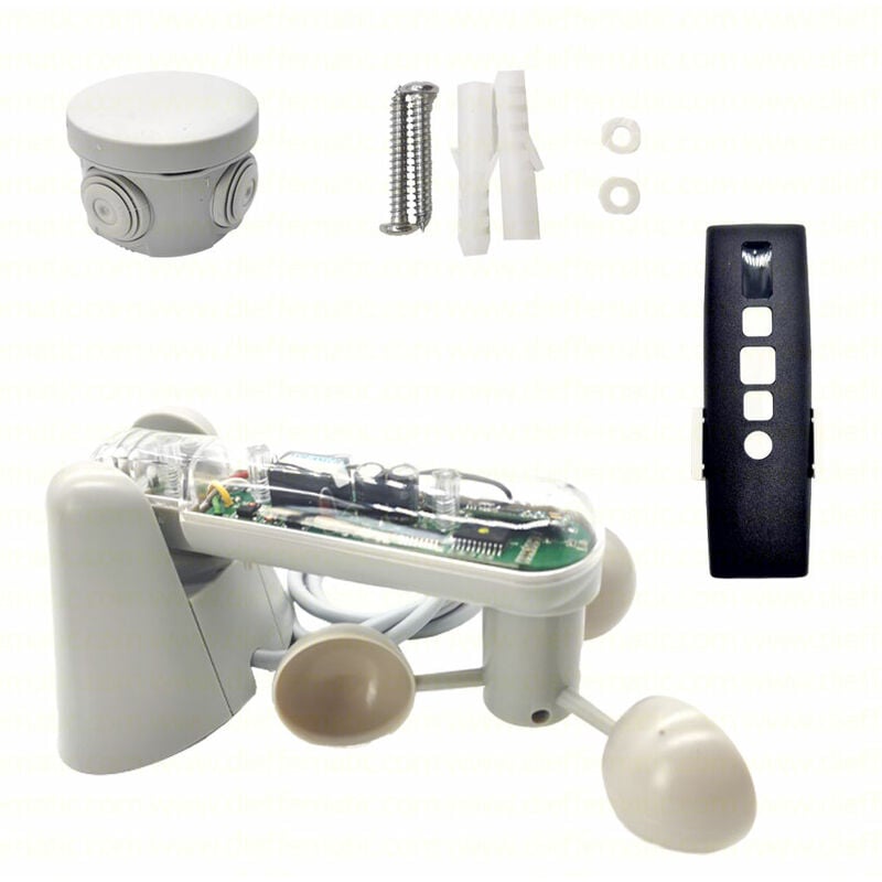 foto del prodotto dieffematic kit completo centrale sensore vento luce telecomando x tenda tende da sole kita