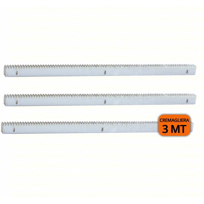 foto del prodotto dieffematic kit cremagliera 30x12 3 mt m4 in acciaio zincata zincato x cancello scorrevole