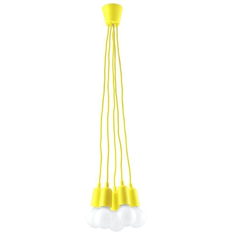 foto del prodotto diego ciondolo a grappolo a 5 luci giallo sollux