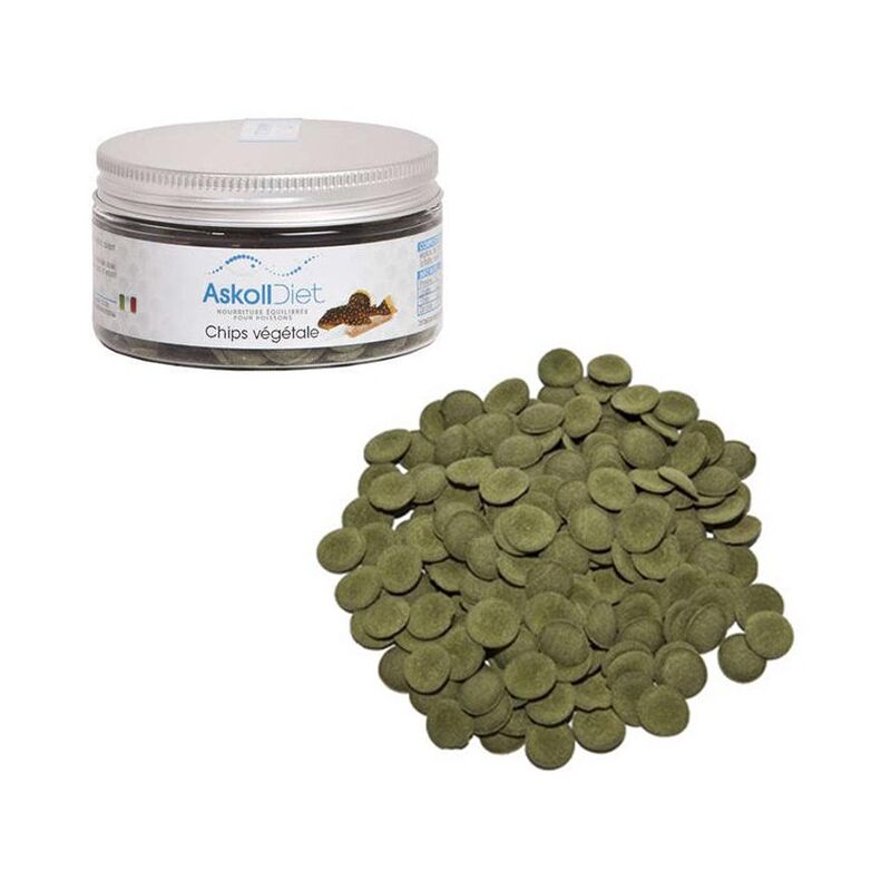 foto del prodotto diet chips vegetali 100ml 50gr alimento a base vegetale a rapido affondamento per pesci da fondo askoll