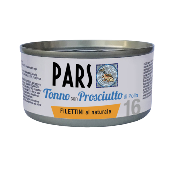 foto del prodotto dieta pars umido filettini al naturale 85 gr tonno con prosciutto di pollo confezione da 24 pezzi cibo umido per cani 1 ordine scegli lo sconto bzr5 bzr20 200 punti fedelt 