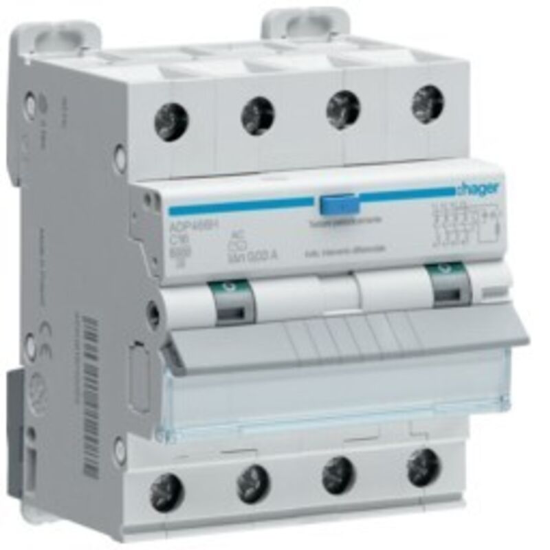foto del prodotto differenziale magnetotermico 4p 300ma ac 32a 6kac 4m ( hager cod. afp482h )