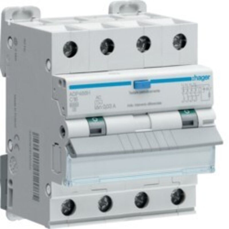 foto del prodotto differenziale magnetotermico 4p 300ma ac 40a 6kac 4m hager cod. afp490h 