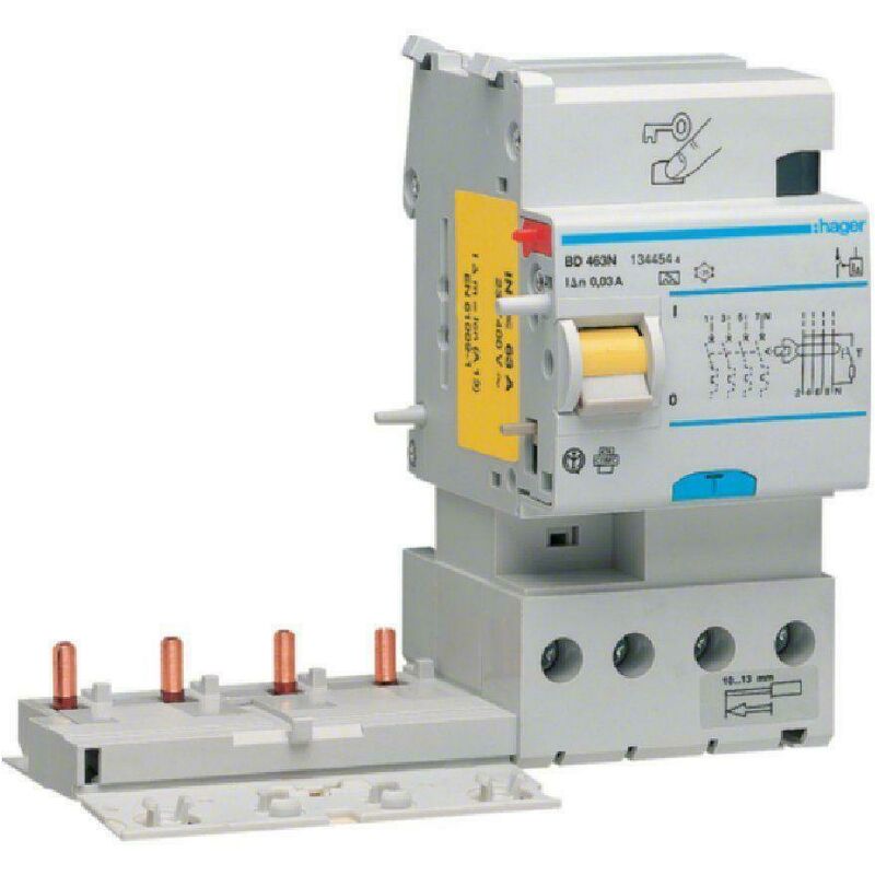 foto del prodotto differenziale tetrapolari blocco differenziale 4 poli 500ma 63a ac 3m bg464n hager