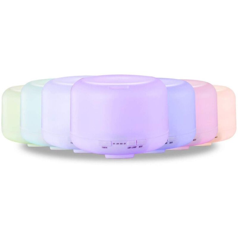 foto del prodotto diffusore aromi da 500 ml con illuminazione led 7 colori e timer umidificatore tempo di saldi