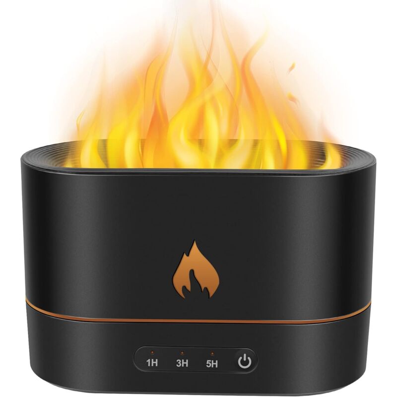 foto del prodotto diffusore di aromi di oli essenziali da 250 ml con effetto fiamma, 3 in 1 con 3 timer e spegnimento automatico senza acqua, umidificatori con 2