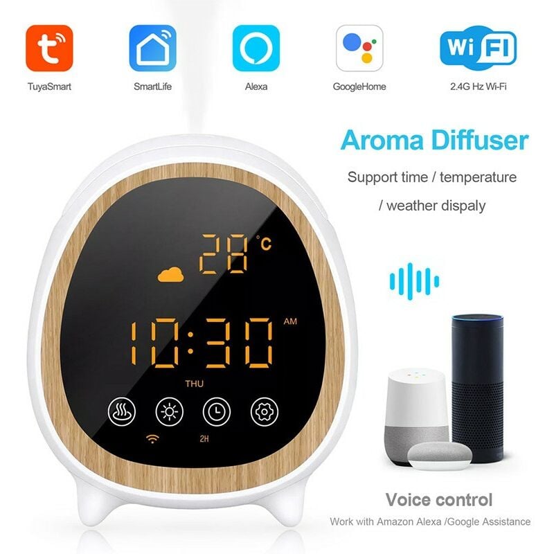 foto del prodotto diffusore di aromi per ambienti smart wifi con sveglia tuya