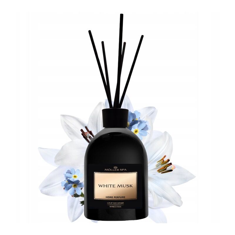 foto del prodotto diffusore di fragranze per la casa al muschio bianco, fino a 90 giorni, bastoncini profumati 250 ml