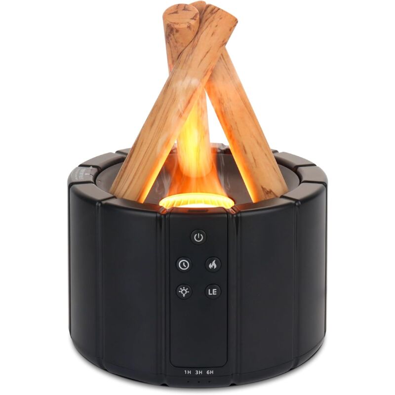 foto del prodotto diffusore di oli essenziali con effetto fiamma, umidificatore 3 in 1 con 3 timer, luminosit regolabile e spegnimento automatico senza acqua per
