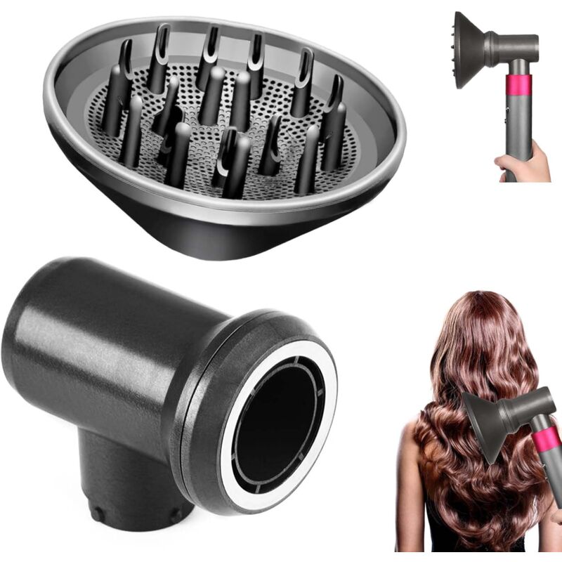 foto del prodotto diffusore e adattatore per dyson airwrap styler hs01 hs03 hs05, adattatore trasforma airwrap styler in un asciugacapelli combinato sollbry