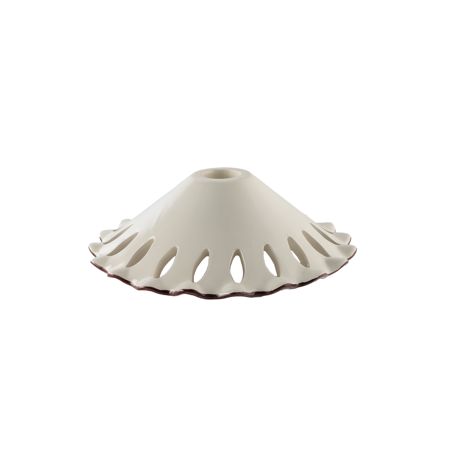foto del prodotto diffusore in ceramica decorata a mano bianco e marrone diametro 30 cm