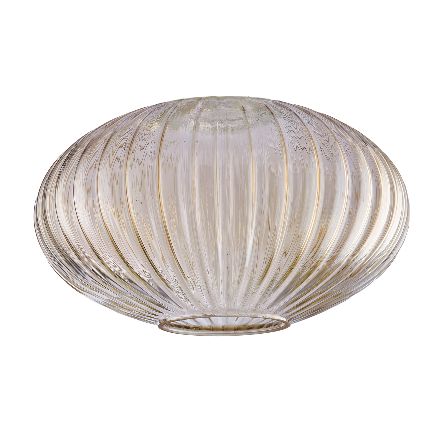 foto del prodotto diffusore in vetro soffiato ambra rigatura effetto plisse'