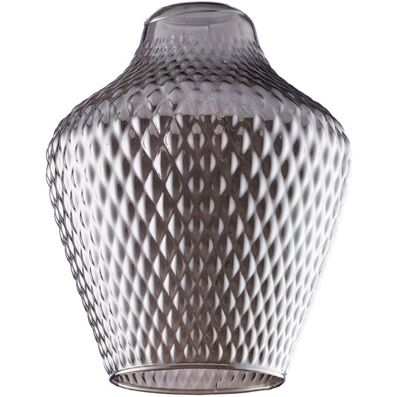 foto del prodotto diffusore in vetro soffiato grigio specchiato decoro in rilievo