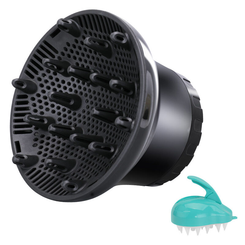 foto del prodotto diffusore universale per asciugacapelli, diffusore regolabile per capelli ricci o mossi, adatto a ugelli da 3,5 cm a 6,8 cm nero sollbry