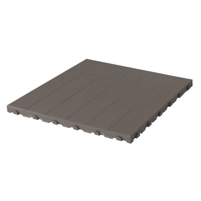 foto del prodotto digiplastics piastrella in plastica da esterno e giardino 60 x 60 cm piena equivalente a 1,5 m2. pezzi 4 colore grigio