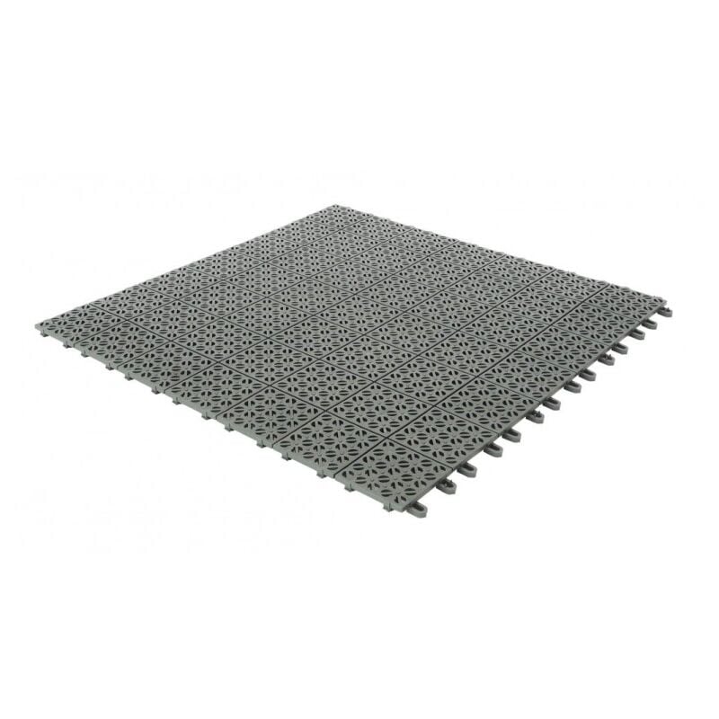 foto del prodotto digiplastics piastrella singola flessibile in plastica 55,5 x 55,5 cm da esterno e giardino. drenante e autobloccante