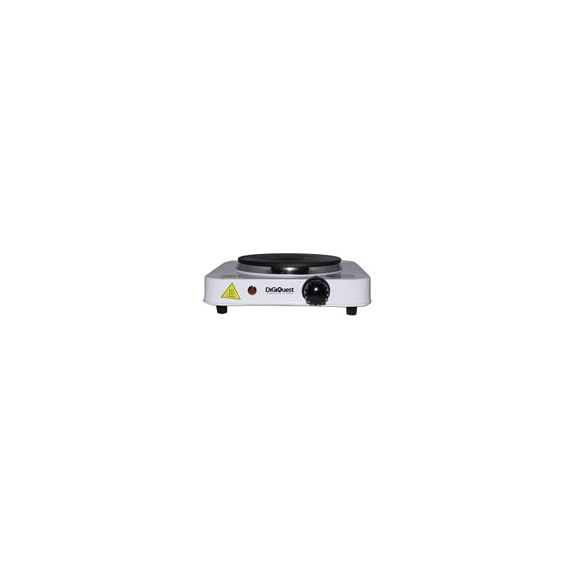 foto del prodotto digiquest mini fornello elettrico con piastra in ghisa fel1p15, ideale in viaggio e campeggio, 15.5 cm diametro, termostato regolabile, 1000w