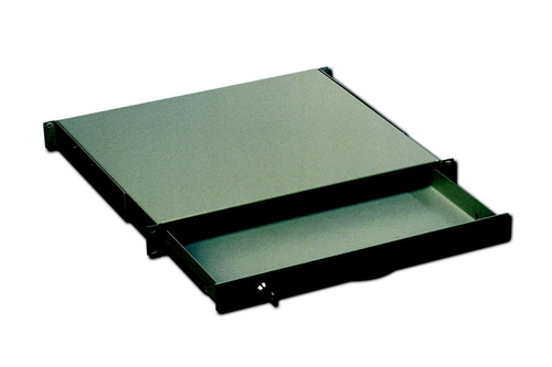 foto del prodotto digitus cassetto per armadi rack 19 con maniglia e chiusura, colore nero dimensioni mm. 482x45x492