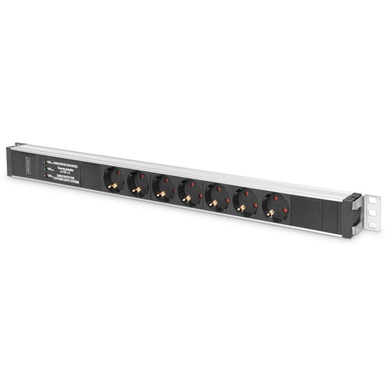 foto del prodotto digitus dn 95412 ciabatta multipla 7 prese con protezione da sovratensione e filtro di rete montaggio verticale in armadio di rete o server