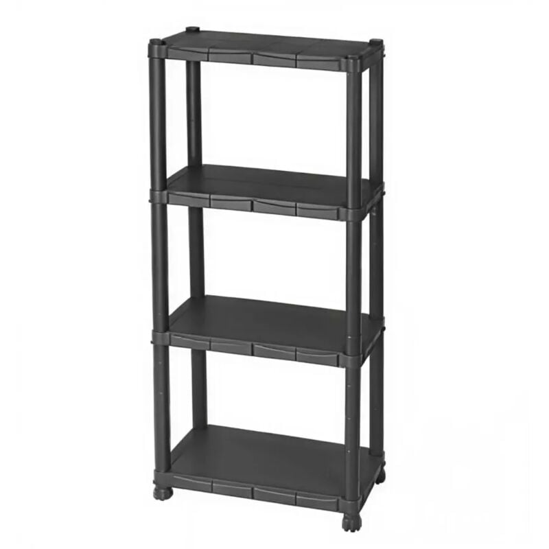 foto del prodotto dimaplast scaffale 4 ripiani in polipropilene iperione nero 60x30x143 cm