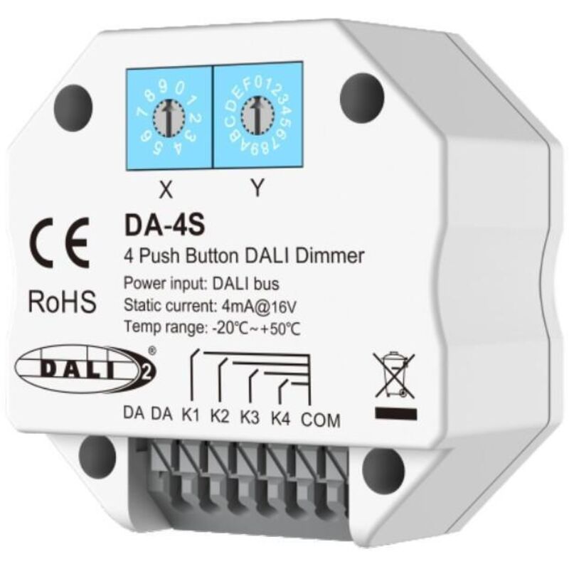 foto del prodotto dimmer dali 4 canali compatibile con 4 pulsanti bianco